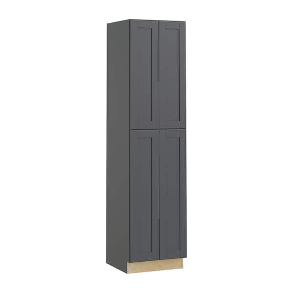Washington 24 in. W x 24 in. D x 90 in. H Assembled Plywood Pantry Kitchen Cabinet in Onyx with Soft Close