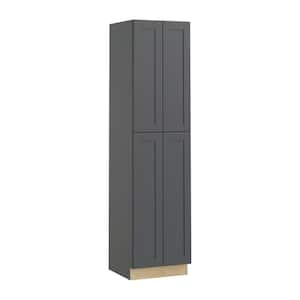 Washington 24 in. W x 24 in. D x 96 in. H Assembled Plywood Pantry Kitchen Cabinet in Onyx with Soft Close