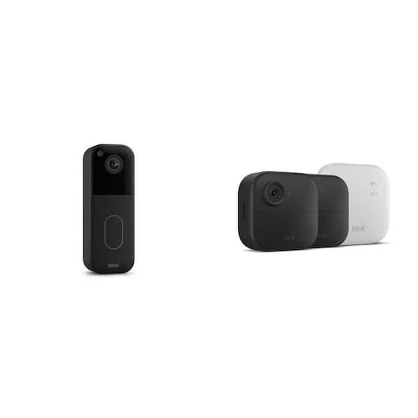Wireless Video Doorbell with HD View, 2-Way Talk, Night Vision and Outdoor Security Camera System with 2-Cameras, Black
