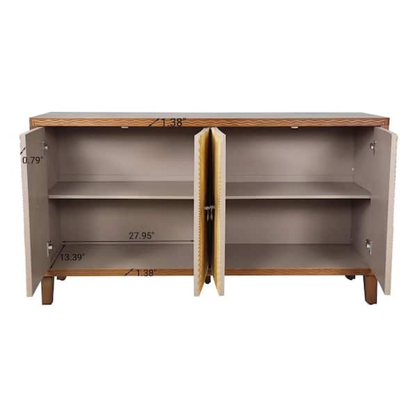 59.84 in. W x 15.75 in. D x 31.89 in. H Bathroom Dark Brown Linen Cabinet