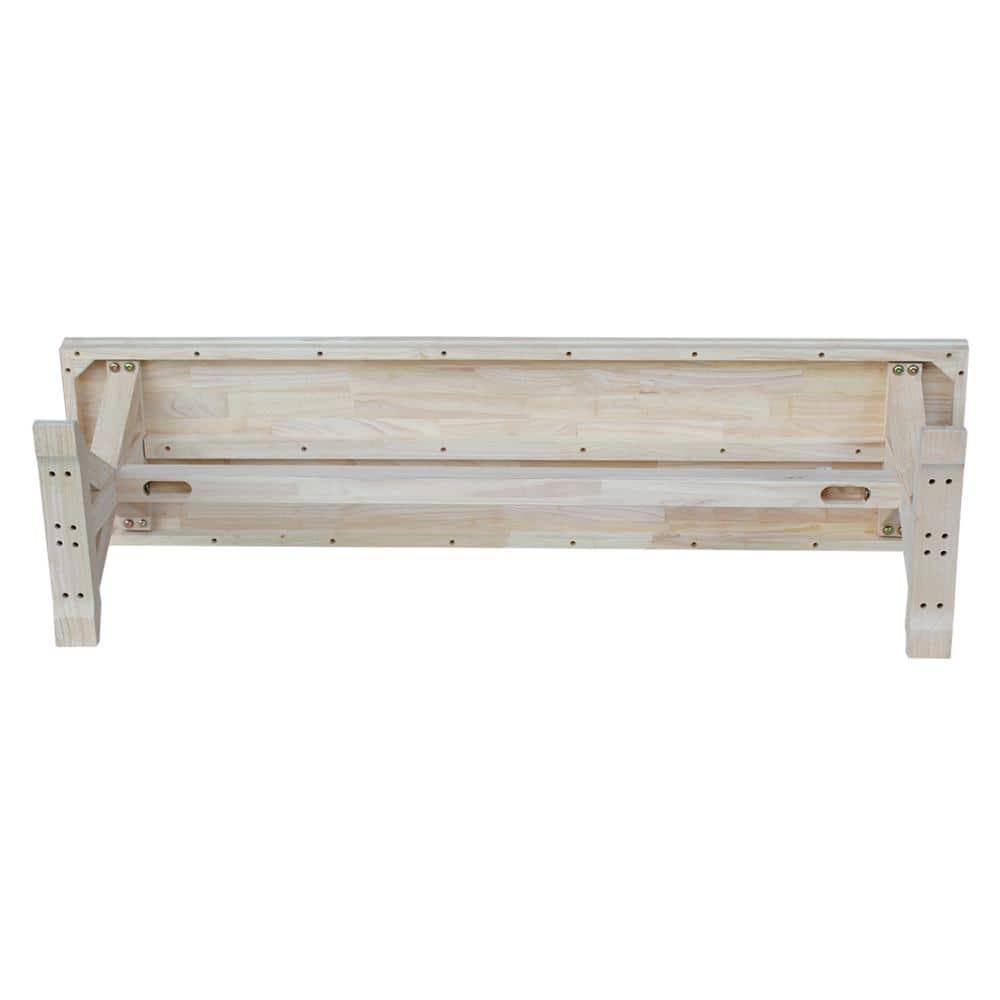 Canyon 66'' Unfinished Solid Hardwood Traditional Bench