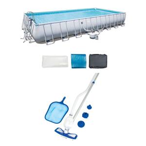 Rectangular Frame Swimming Pool Set with Cleaning and Maintenance Kit