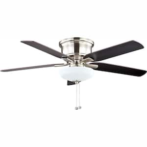 Holly Springs Low Profile 52 in. LED Indoor Brushed Nickel Ceiling Fan with Light Kit