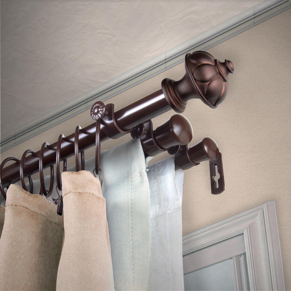 "13/16"" Dia Adjustable 66"" to 120"" Triple Curtain Rod in Cocoa with Nicolas Finials" price history on PriceWatchPro