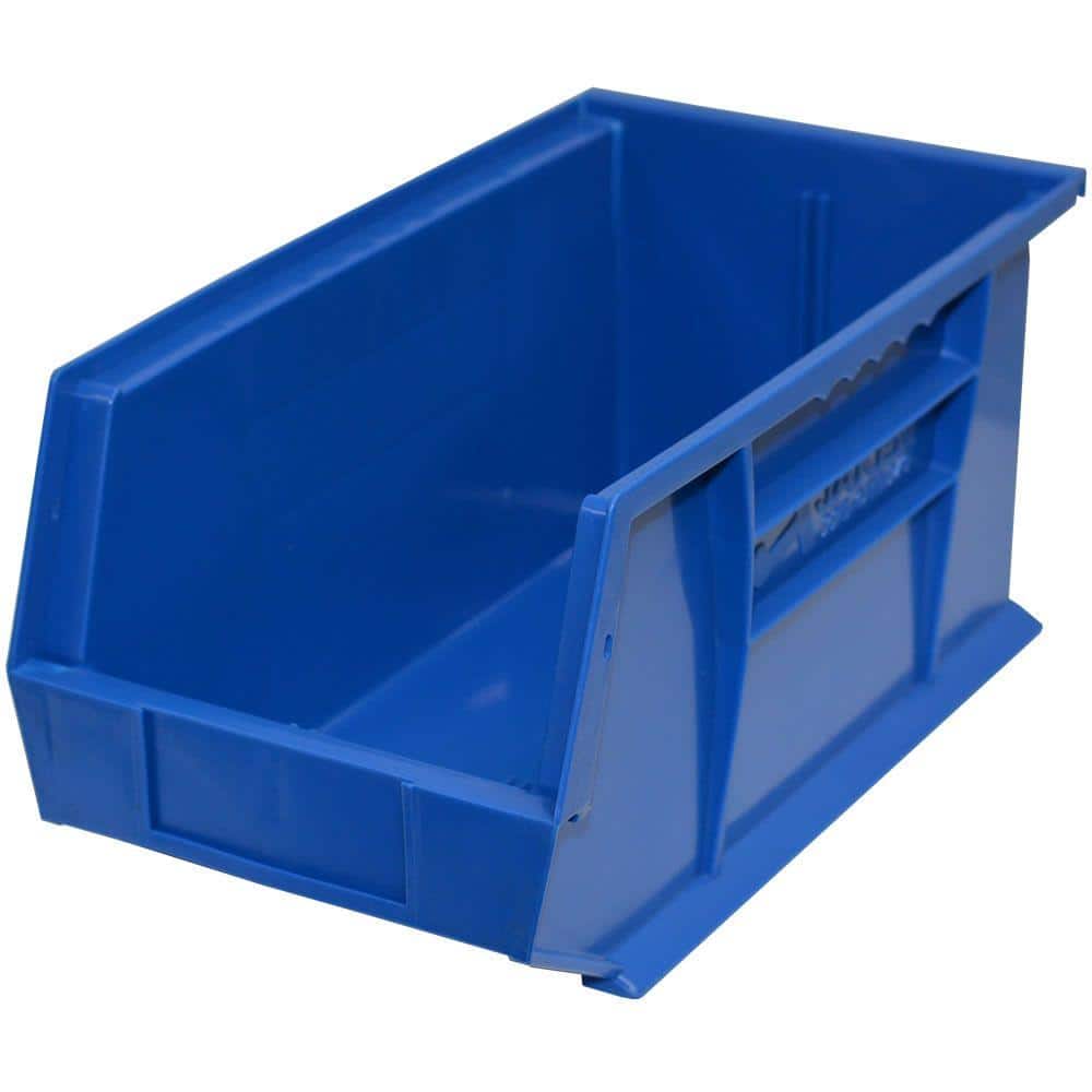 Stackable Plastic Bins, Clear, 10 3/4 x 8 1/4 x 7
