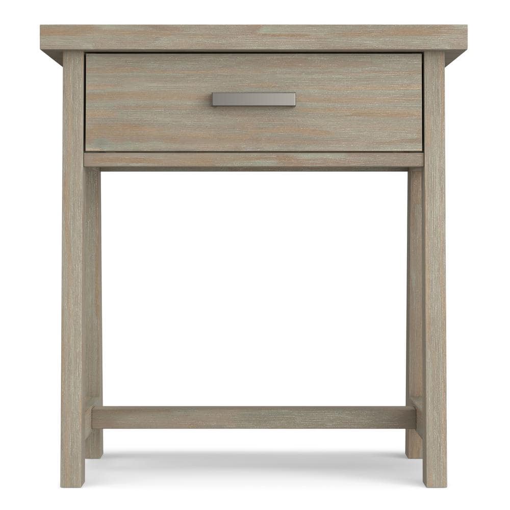 Sawhorse Solid Pine 24" Distressed Grey Modern Industrial Nightstand