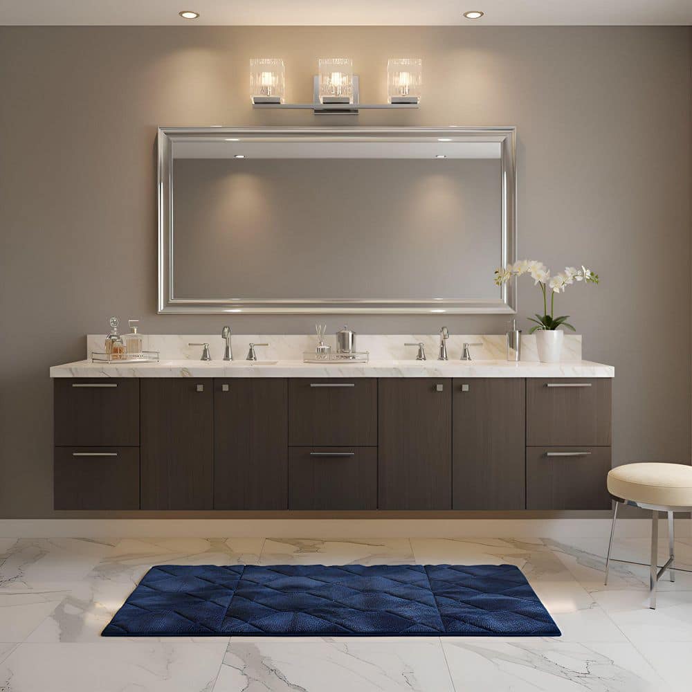 Estelle 21.25 in. 3-Light Polished Chrome Vanity Light with Clear Crystal Glass Shades price history on PriceWatchPro