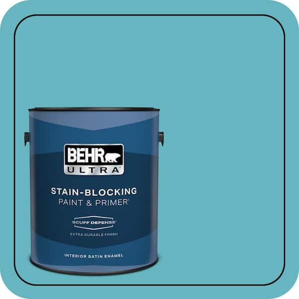 BEHR ULTRA 1 gal. #520D-5 Tropical Tide Extra Durable Satin Enamel Interior Paint & Primer