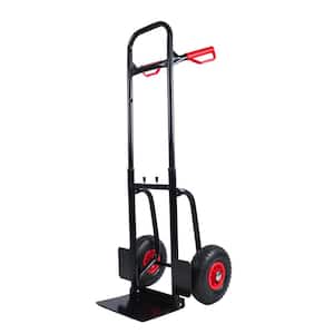 330 lb. Load Capacity Steel Heavy-Duty Manual Truck with Double Handles and 10 in. Rubber Wheels