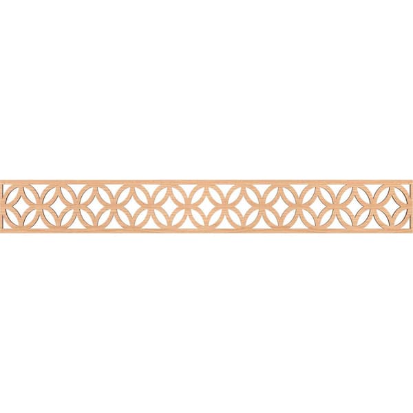 Ekena Millwork Crosby Fretwork 0.25 in. D x 46.5 in. W x 6 in. L Hickory Wood Panel Moulding
