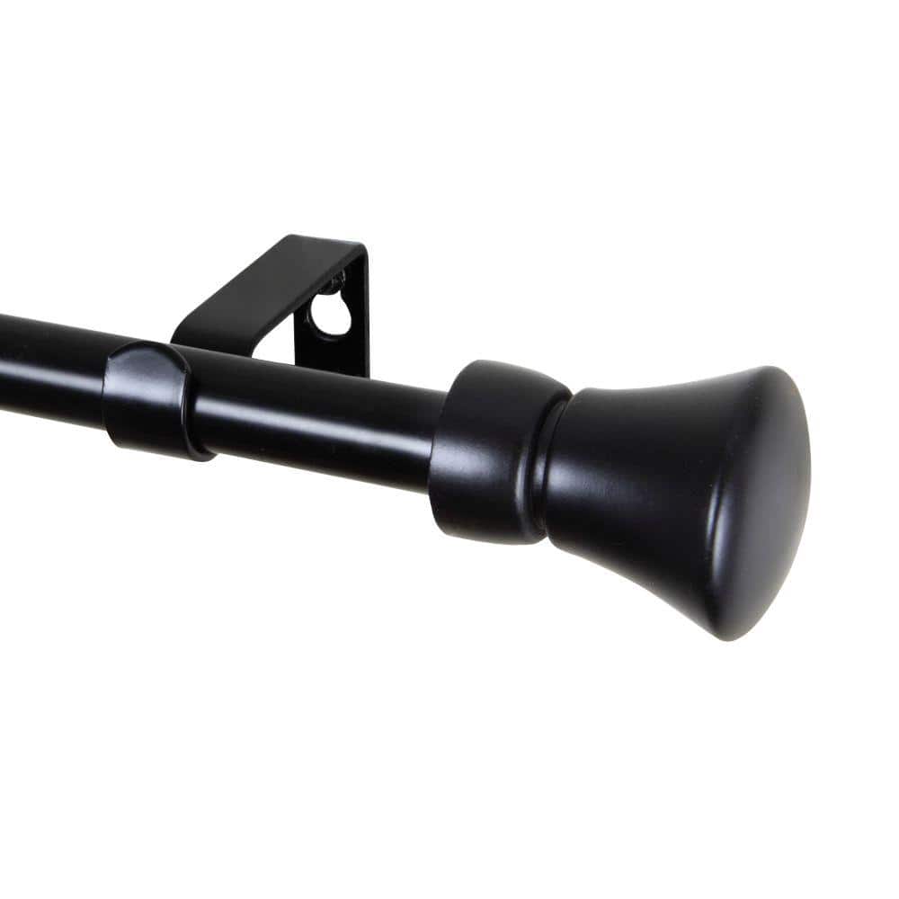 48 in. - 84 in. Telescoping 5/8 in. Single Curtain Rod Kit with Cora Finial in Black price history on PriceWatchPro