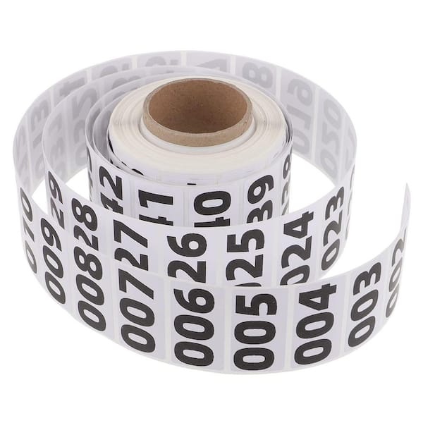 Self Adhesive Waterproof Consecutive Number Inventory Labels for Moving Box Classification 1000 Pieces