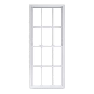32 in. x 74 in. 50 Series Low-E Argon SC Glass Double Hung White Vinyl Replacement Window with Grids, Screen Incl