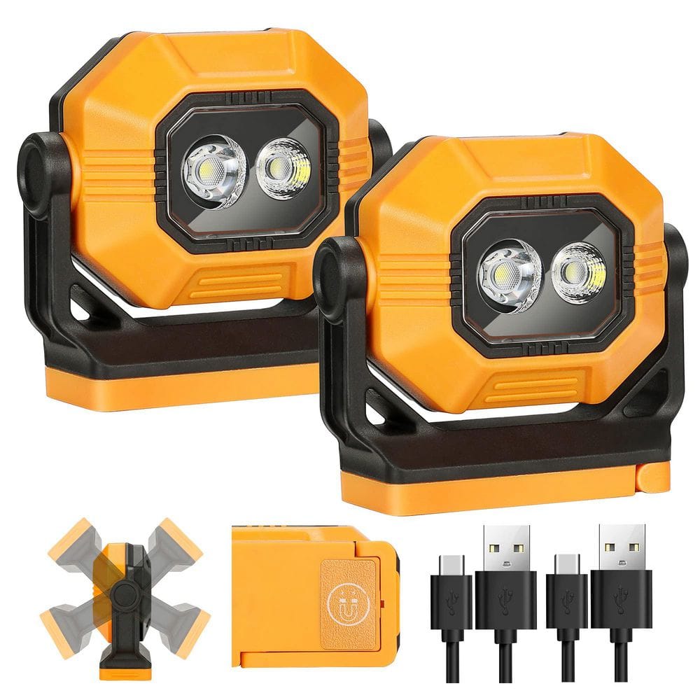 LED Rechargeable Work Light 7.4-Volt 1500 Lumen Portable COB Magnetic Lights (2-Pack) price history on PriceWatchPro