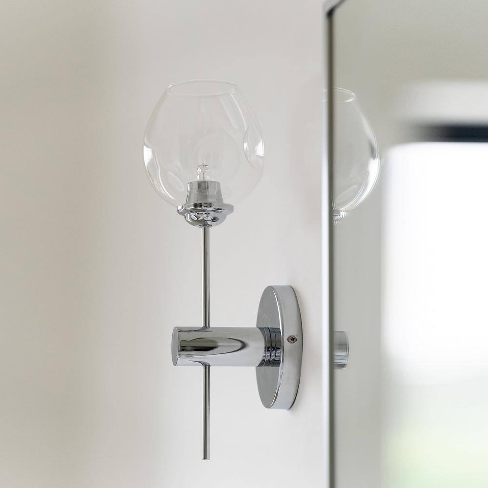 Dainolite - Abii - One Light Wall Sconce-Polished Chrome Finish-Clear Glass