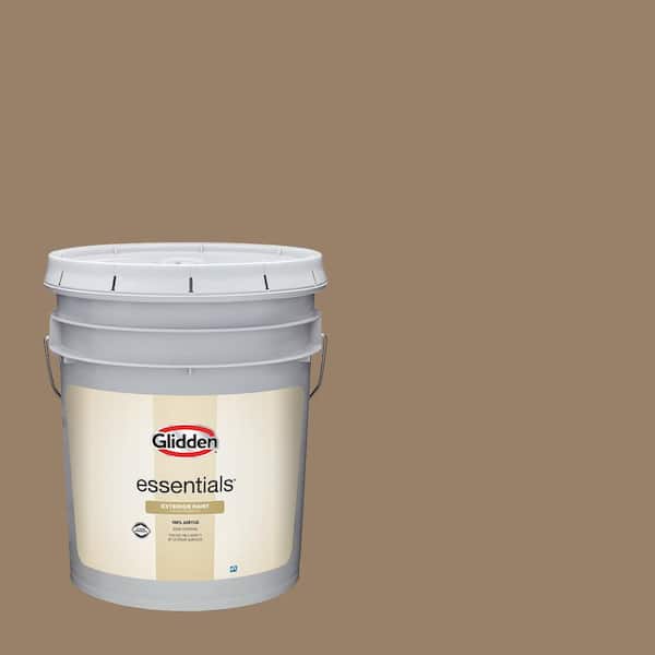 Glidden Essentials 5 gal. PPG1077-5 Chocolate Moment Semi-Gloss Exterior Paint