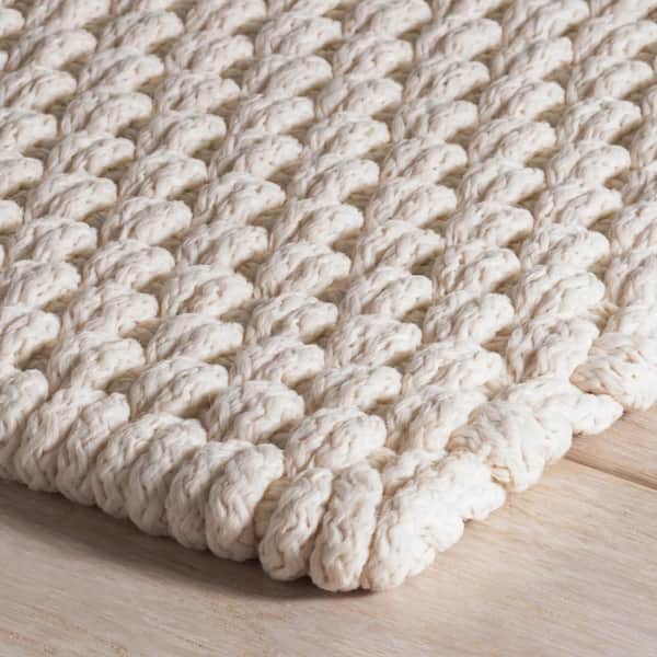Rope Handwoven Ivory 3 ft. x 8 ft. Outdoor Runner Rug