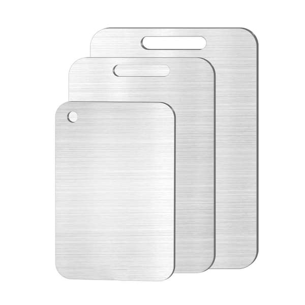 3 Pcs Sided Food Grade Rust Titanium Cutting Boards 18.11 in. x 11.81 in., 15.35 in. x 11 in., 11.42 in. x 7.88 in.