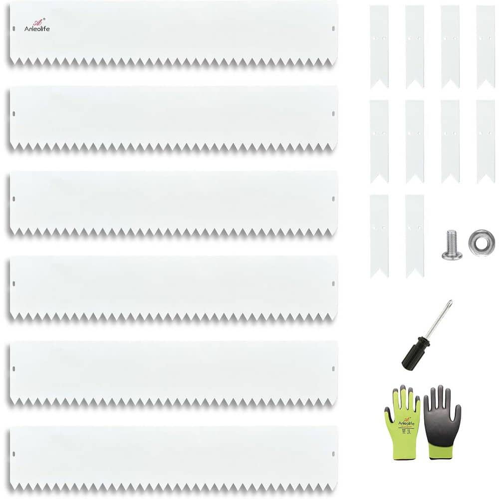 6 Pack 40 in. L x 8 H Antique White Steel Garden Landscape Edging for St
