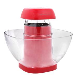 1200-Watt 2.82 oz. Kernel Capacity Red Retro Hot Air Popcorn Machine with Transparent Lid and Bowl