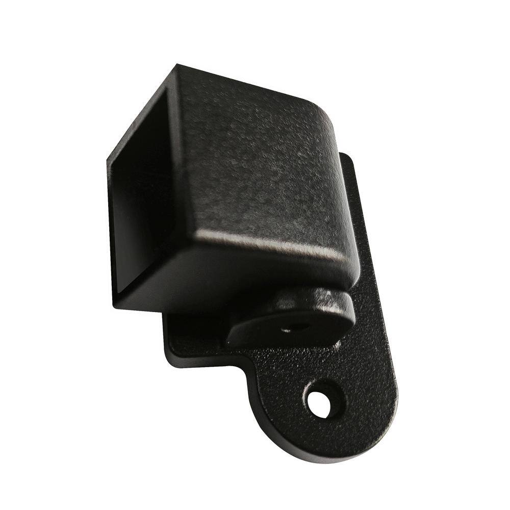Black Powder-Coated Steel Swivel Rail Bracket Set