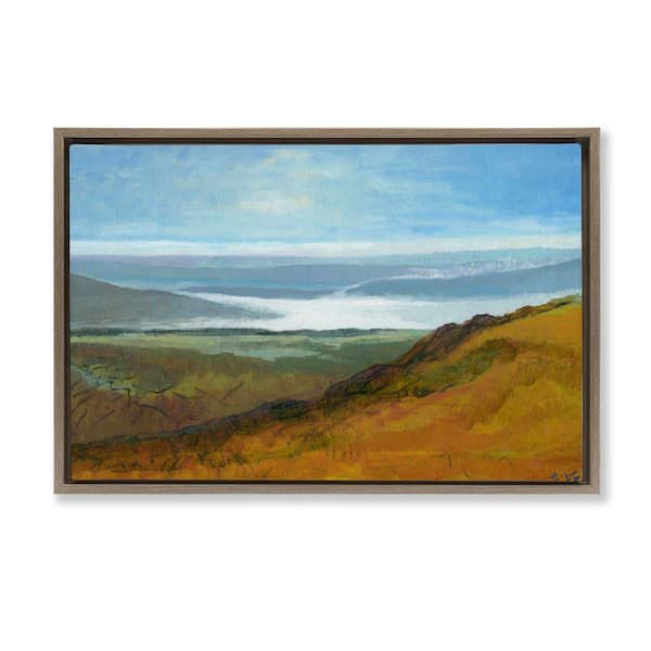 Stupell Industries Vast Serene Hills by Dita Jacobovitz Brown Floater Frame Nature Graphic Art Print 21 in. x 31 in.