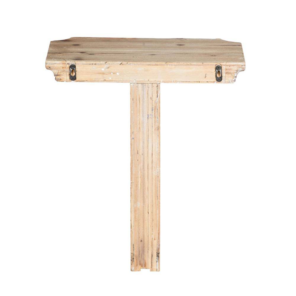 Small Off-White Rustic Wood Wall Shelf