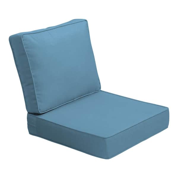 ARDEN ProFoam 24 in. x 24 in. 2-Piece Deep Seating Outdoor Lounge Chair Cushion in French Blue Texture