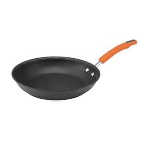 Classic Brights 12.5 in. Hard-Anodized Aluminum Nonstick Stovetop Skillets in Orange and Gray