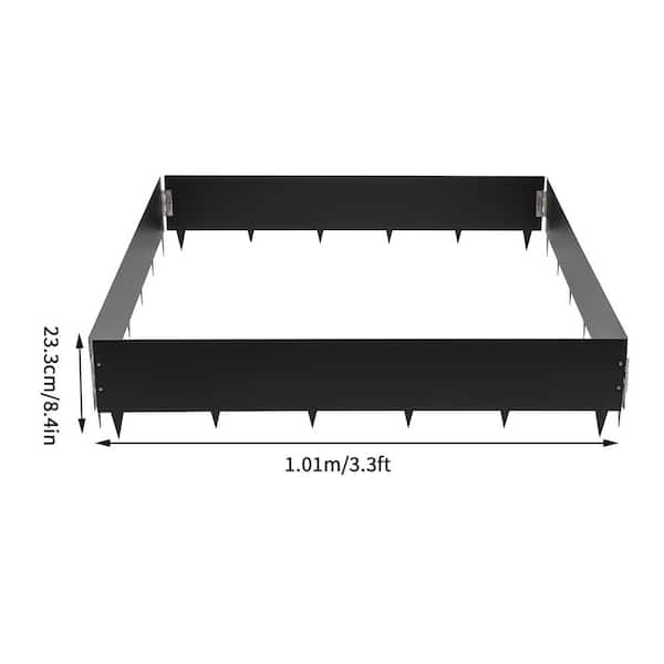 YIYIBYUS 3.3 ft. x 8.4 in. x 0.071 in. Black Steel Landscape