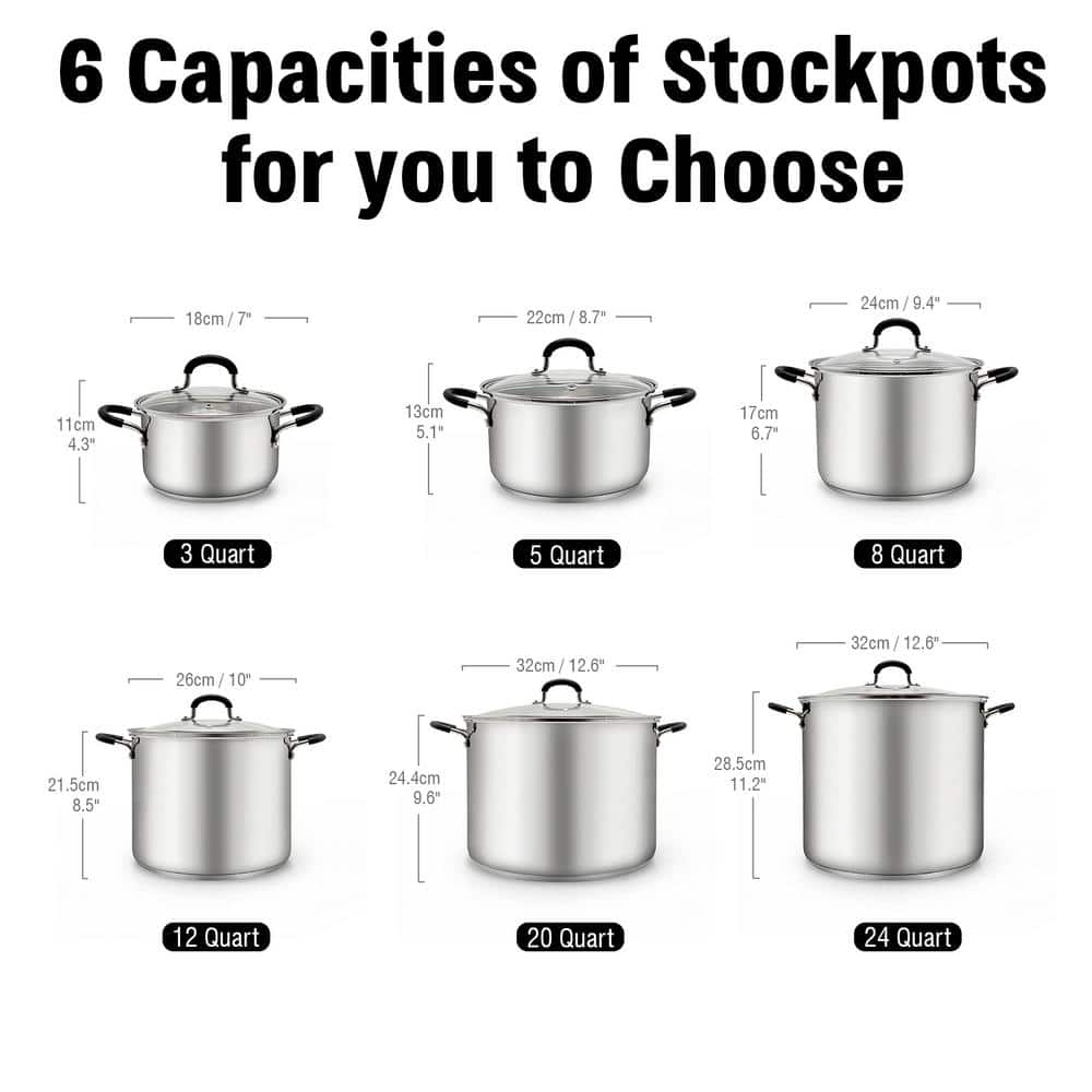 20 Stainless Steel Stock Pot with Glass Lid Philippines Ubuy