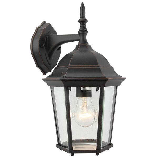Unbranded Livorno Bronze Outdoor Hardwired Lantern Sconce with Incandescent