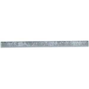 Metallic Sky 3/4 in. x 12 in. x 11 mm Glass Pencil Liner Trim Wall Tile