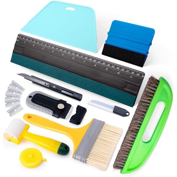 Wallpaper Smoothing Tool Kit for Wallpaper Installation with Wallpaper Brush, Squeegee Smoother and Seam Roller