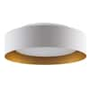 Bromi Design Lynch 15.75 In. 3-Light White And Gold Flush Mount Ceiling ...