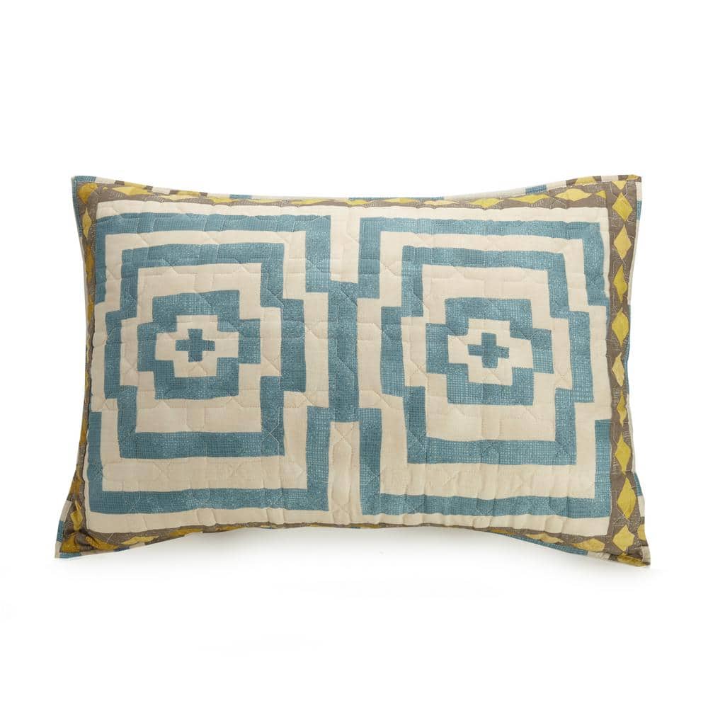 Hypnotic Blue and White Cotton Full Quilt Set