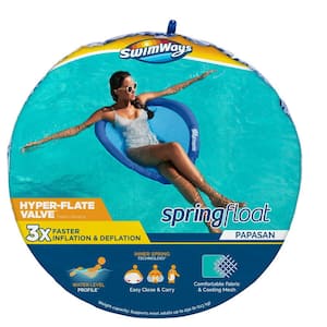 Spring Float Blue Papasan Floating Pool Seat with Hyper-Flate Valve