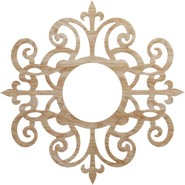 0.25 in. x 36 in. x 36 in. Wood (Red Oak) Medallion Moulding