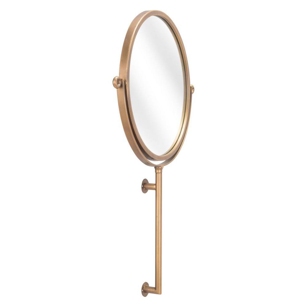 Gold Round Stainless Steel Wall Mount Vanity Mirror