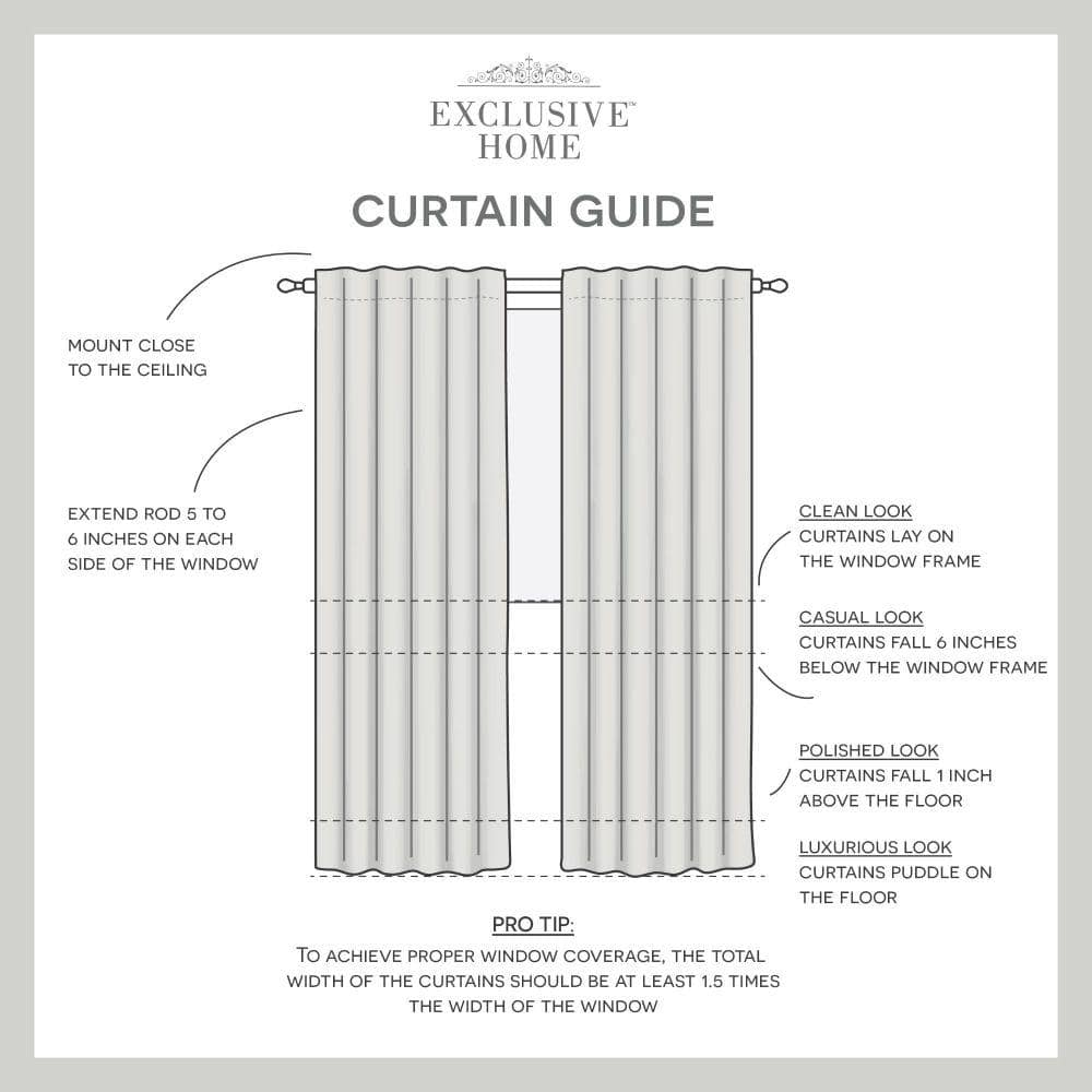 Black and White Linen Light-Filtering Pleated Curtain Panels