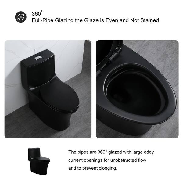 JimsMaison One-Piece 1.1/1.6 GPF Dual Flush Elongated Toilet in  