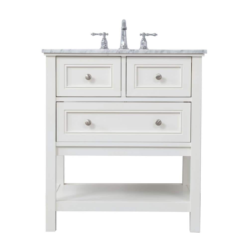Simply Living 30 in. W x 22 in. D x 33.75 in. H Bath Vanity in White with C