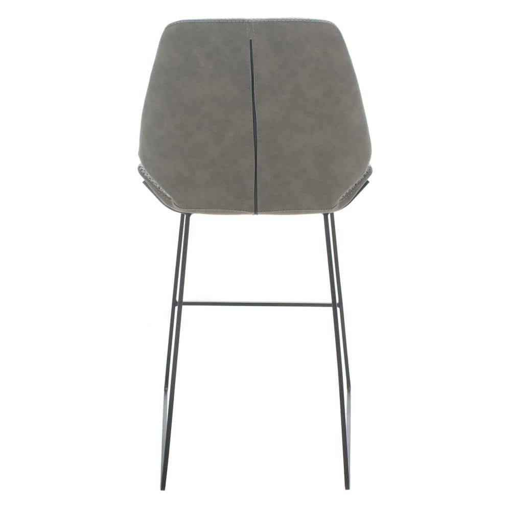 Masami Grey & Black Saddle Style Wood & Metal Counter Stool