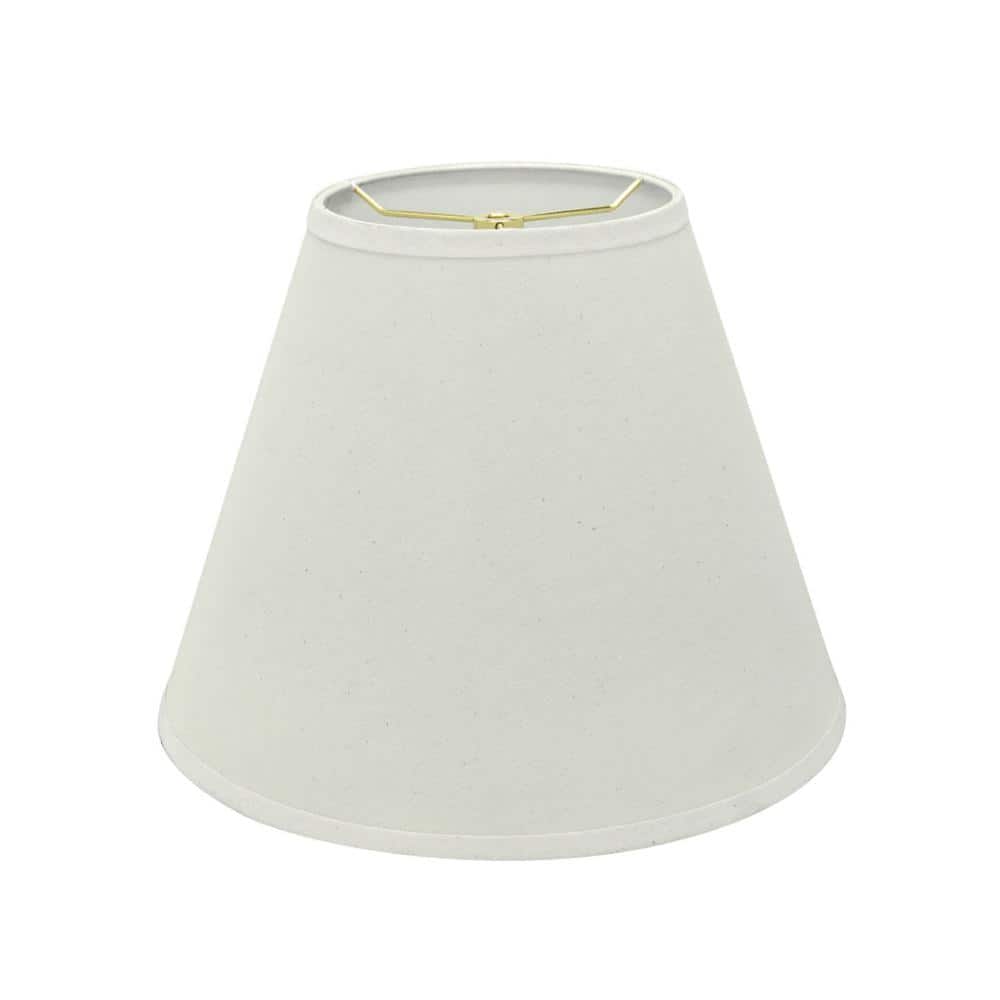 Off-White Linen Empire Lamp Shade with Spider Construction, 14" Wide