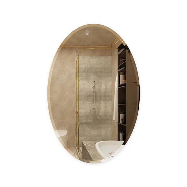 Fab Glass and Mirror Medium Oval Hooks Mirror (30 in. H x 22 in. W)