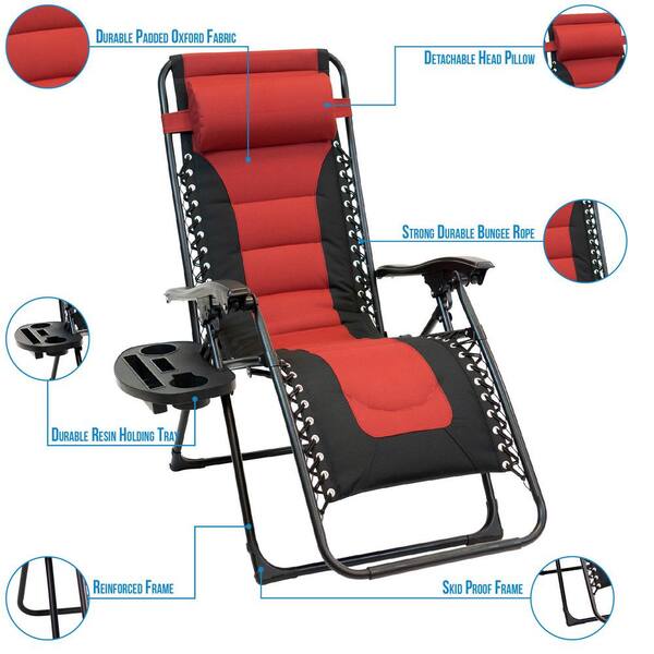 red oxford zero gravity chair