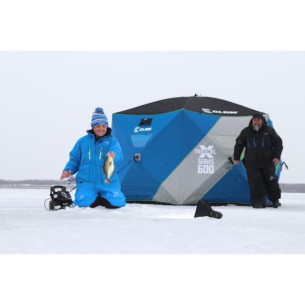Clam X500 Insulated Thermal Tent Shelter & Removable Floor for Ice Fishing  