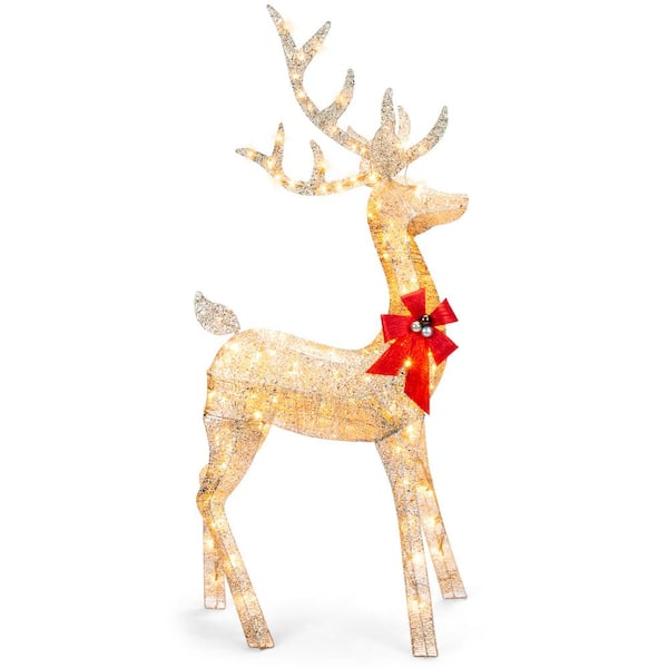Best Choice Products 65.5 in. 3D Pre-Lit Christmas Reindeer Yard ...