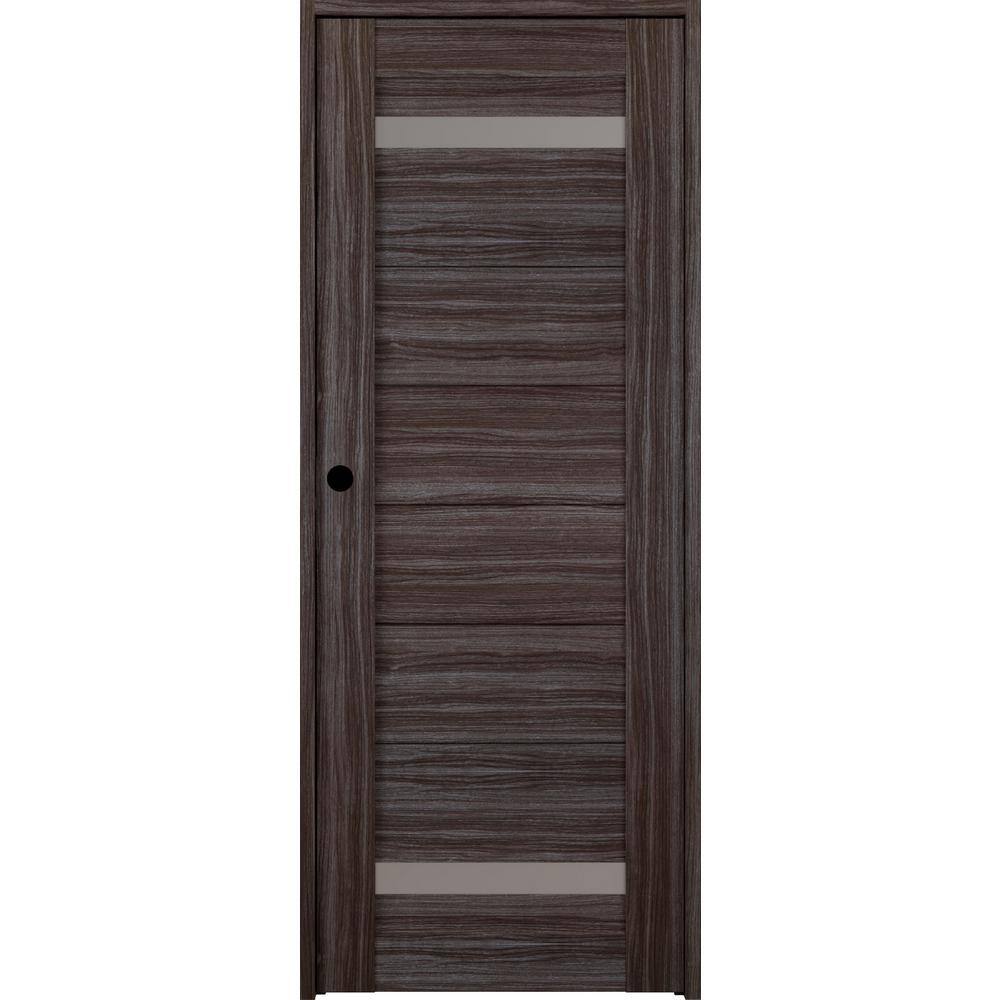 Perla 36 in. x 95.25 in. Right-Hand Frosted Glass Gray Oak Solid Core Wood Composite Single Prehung Interior Door price history on PriceWatchPro