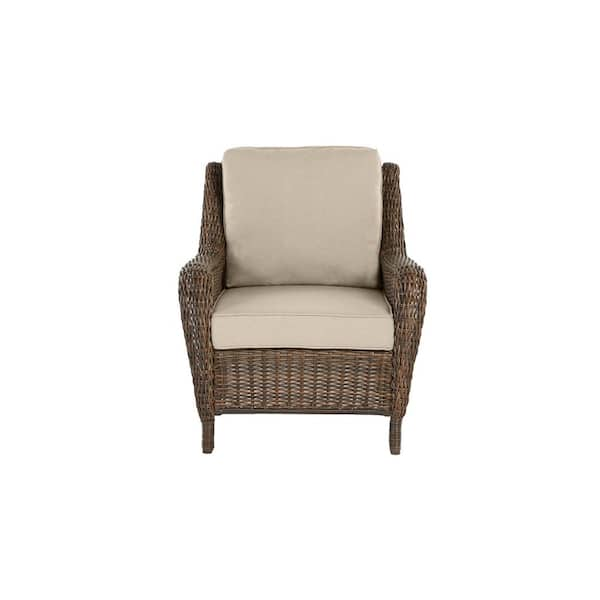 Hampton Bay Windsor Brown Wicker Outdoor Patio Lounge Chair With